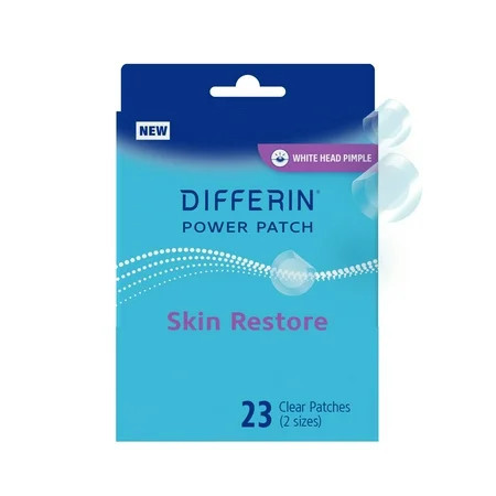 Differin Power Patches for White Head Pimples, Hydrocolloid Acne Patches, Zinc Hyaluronate and Niacinamide, 23 ct | Walmart (US)