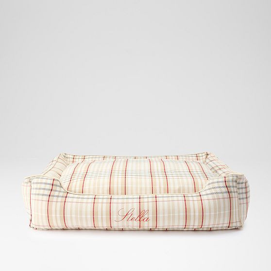 Deluxe Dog Bed Lounger, X-Large, London Plaid | Mark and Graham
