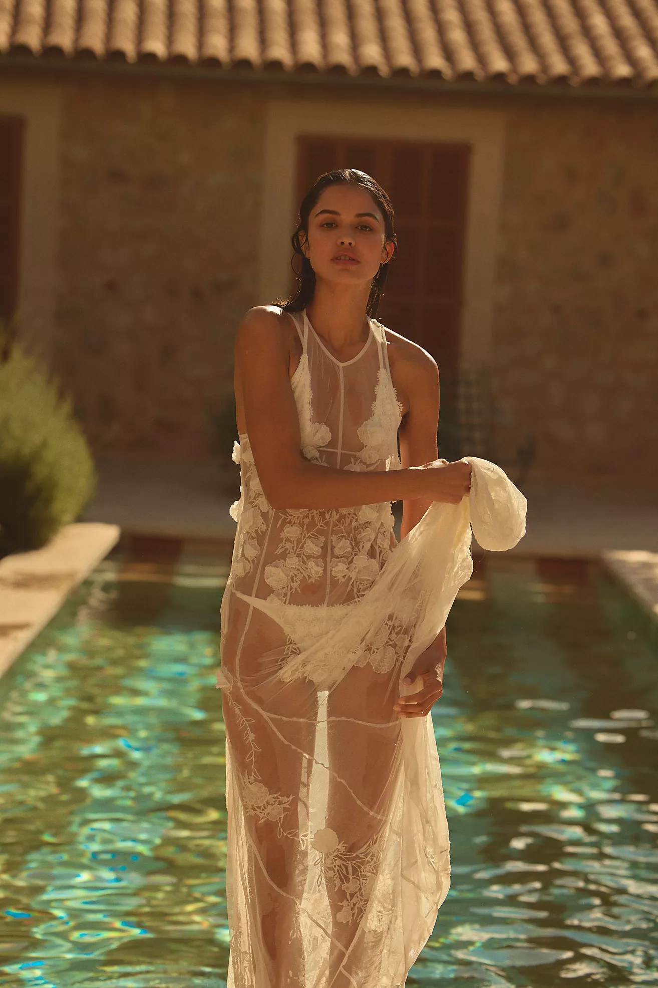 BHLDN Calla Sleeveless Tulle Floral Appliqué Maxi Dress | Anthropologie (US)