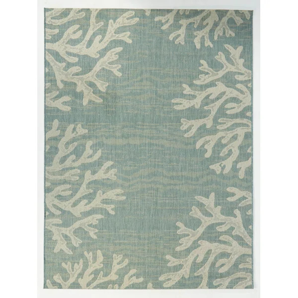 Gonsales Floral Teal Indoor/Outdoor Area Rug | Wayfair North America