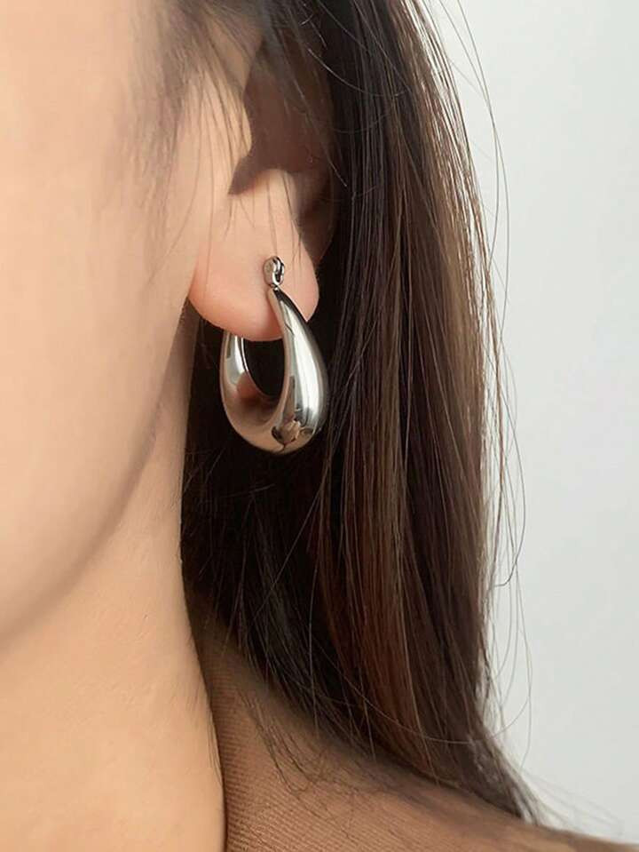 1pair Fashionable Minimalist Hoop Earrings For Women For Daily Decoration | SHEIN