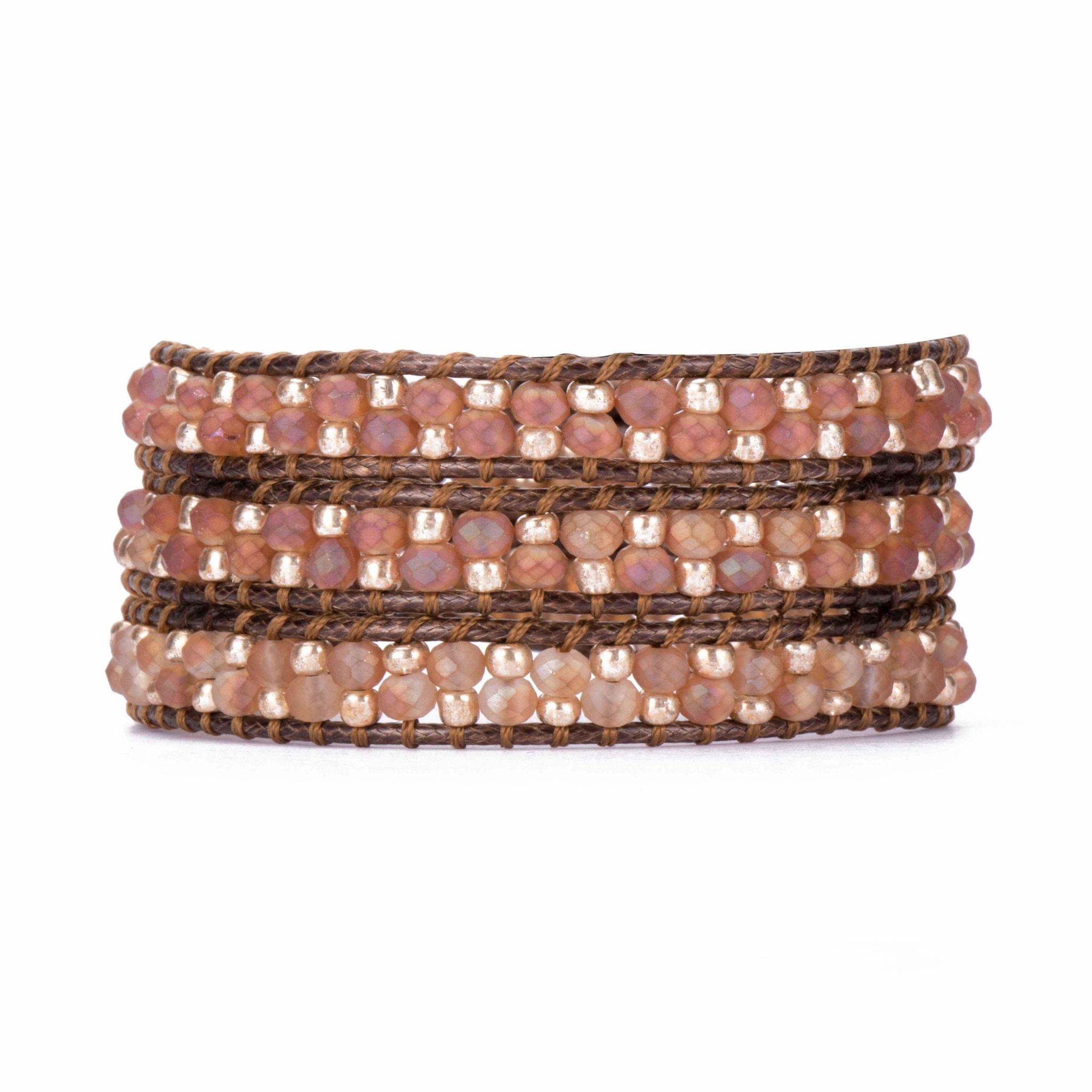 Checkered Blush Crystal Beads - Vegan | Victoria Emerson