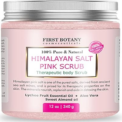 100% Natural Himalayan Salt Full Body Scrub 12 oz with Lychee Oil and Sweet Almond Oil- Best Body... | Amazon (US)