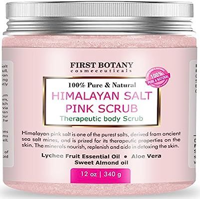 100% Natural Himalayan Salt Full Body Scrub 12 oz with Lychee Oil and Sweet Almond Oil- Best Body... | Amazon (US)