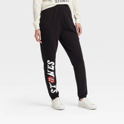 Women's The Rolling Stones Graphic Jogger Pants - Black | Target