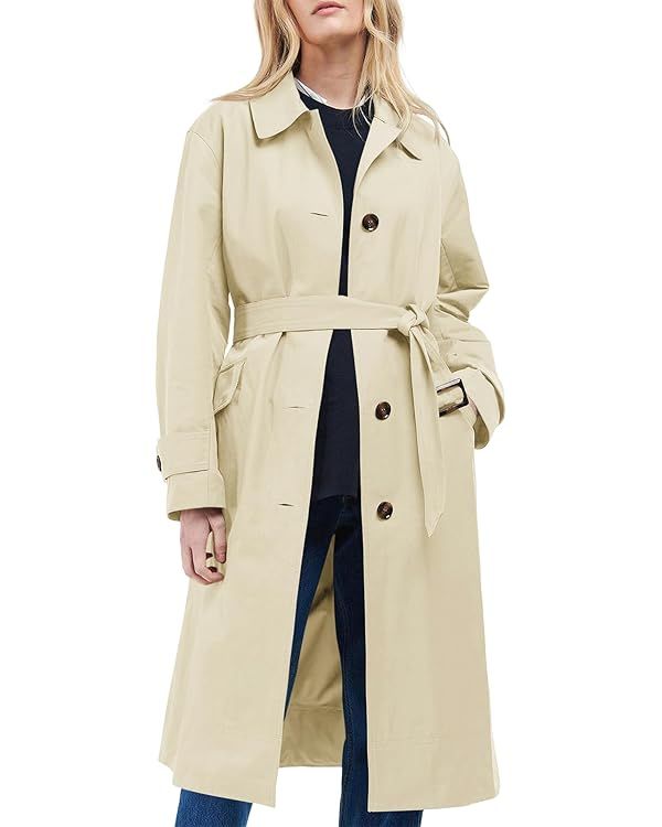 Tankaneo Womens Trench Coats Single Breasted Long Windproof Overcoat with Pockets and Belt | Amazon (US)