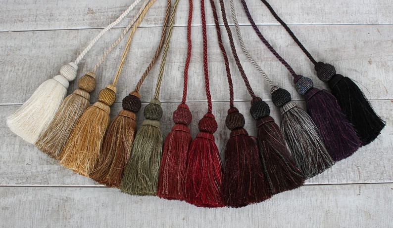 Handmade vintage style double key tassel tie used to embellish or decorate furniture, curtain, dr... | Etsy (US)