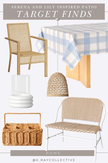 Get the Serena and Lily beachy preppy look at a quarter of the price with these designer inspired home decor and outdoor entertaining finds from Target.  Everything from table cloths, pendant lights, outdoor furniture, and more.  

#outdoorliving #homedecor #outdoordecor #patiofurniture #outdoorfurniture #patio 

#LTKSeasonal #LTKHome #LTKFindsUnder100