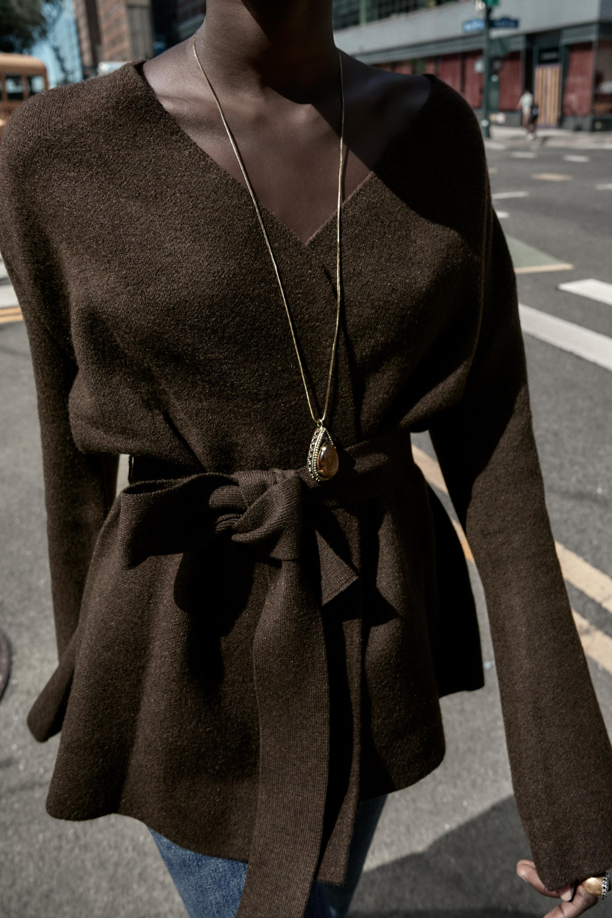BELTED KNIT CARDIGAN | Zara US