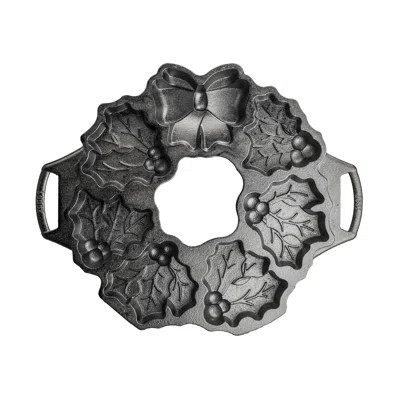 7 Cakelet Cast Iron Holiday Wreath Pan | Wayfair North America