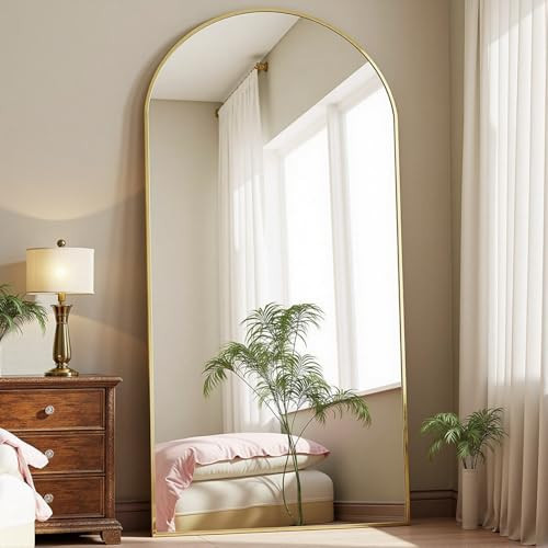 FVANF Full Length Mirror, 71" x 26" Oversized Floor Mirror Freestanding, Large Full Body Mirrors with Stand, Hanging Mounted Mirrors with Aluminum Alloy Frame for Bedroom,Living Room, Gold | Amazon (US)