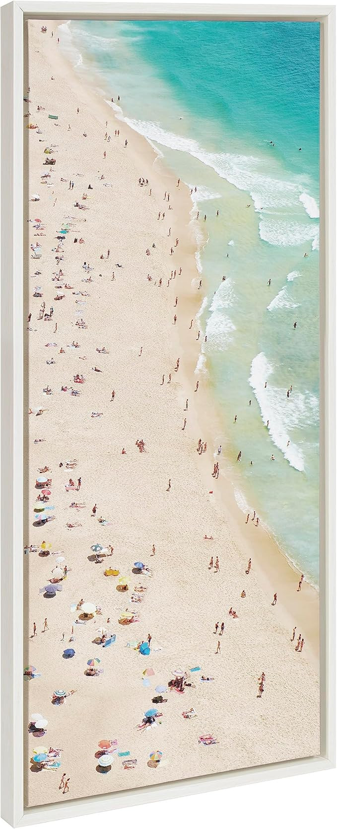Kate and Laurel Sylvie Crowded Beach from Above Framed Canvas Wall Art by Amy Peterson Art Studio... | Amazon (US)