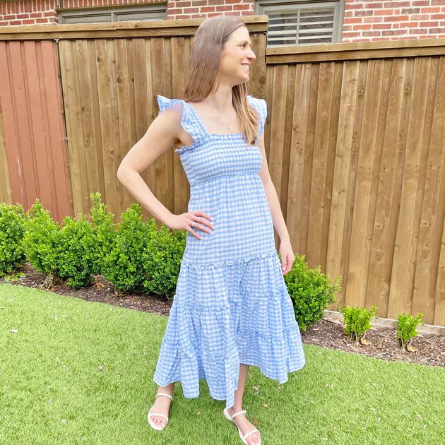 Blue Gingham Willow Mom Dress | Classic Whimsy