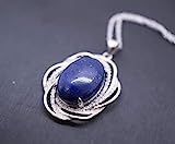 Large Natural Lapis Lazuli Pendant Sterling Silver The Vampire Diaries Blue Stone Jewelry | Amazon (US)