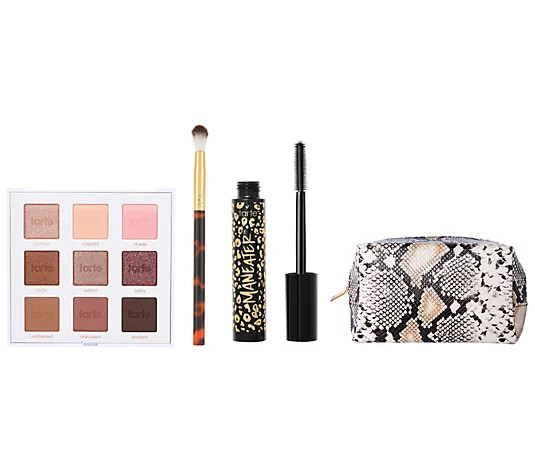 tarte Amazonian Clay Maneater Palette and Mascara 3-Pc Set w/ Bag | QVC