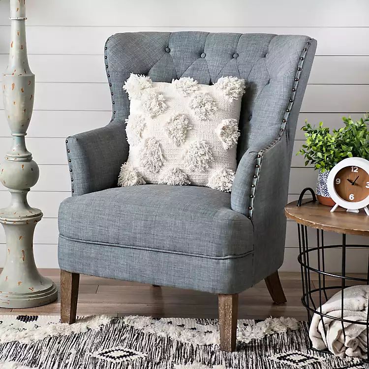 Chambray Tufted Accent Chair with Nailhead Trim | Kirkland's Home