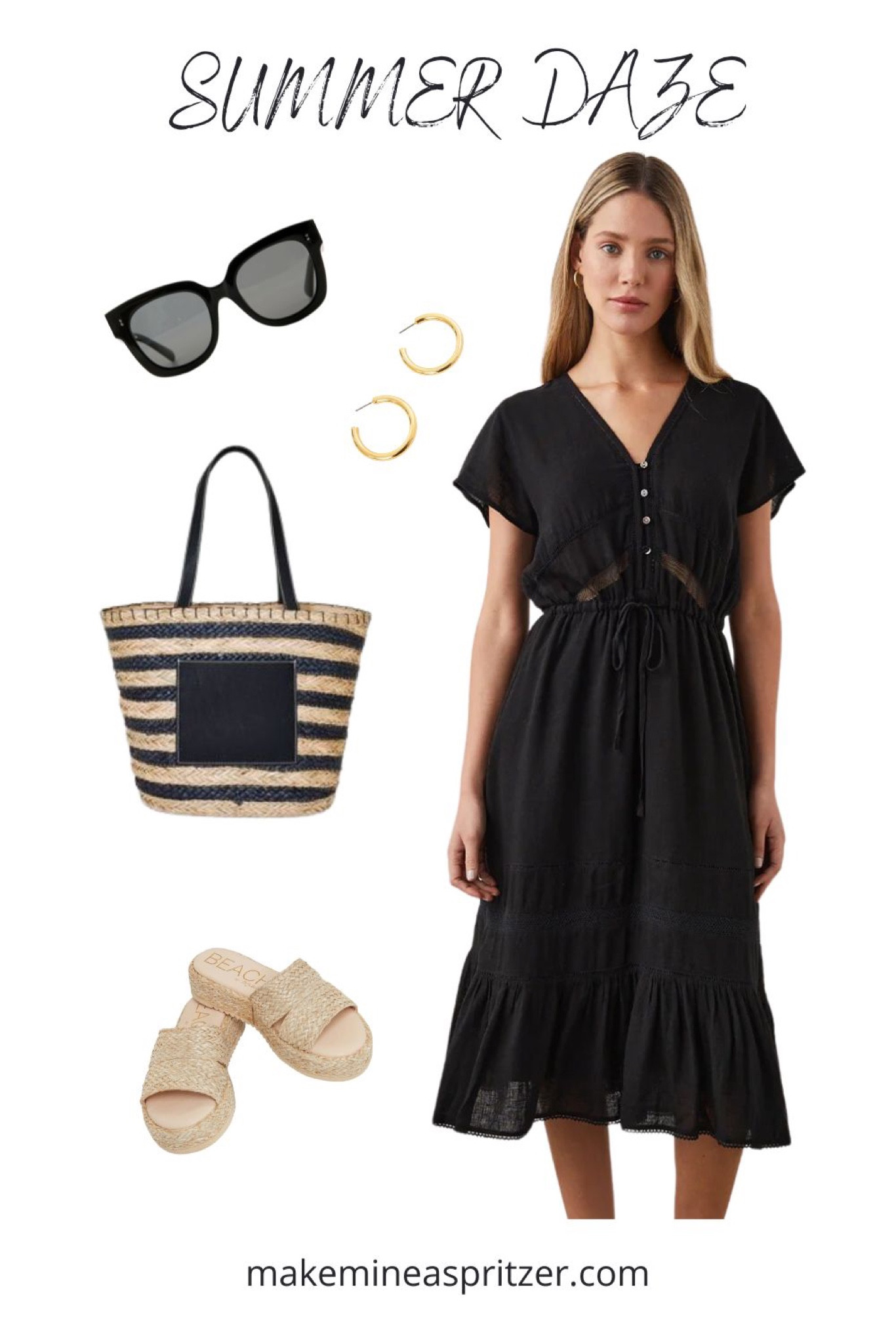 Rails KiKi midi-dress is flattering for all … with a draw string waist and fun lace detail in front and back. #summerdress 

#LTKstyletip #LTKSeasonal