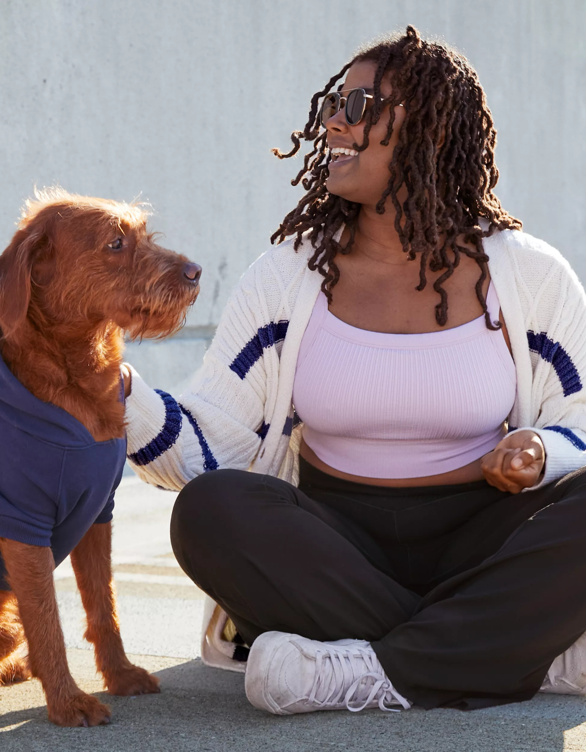 Aerie Ribbed Seamless High Neck Longline Bralette | American Eagle Outfitters (US & CA)