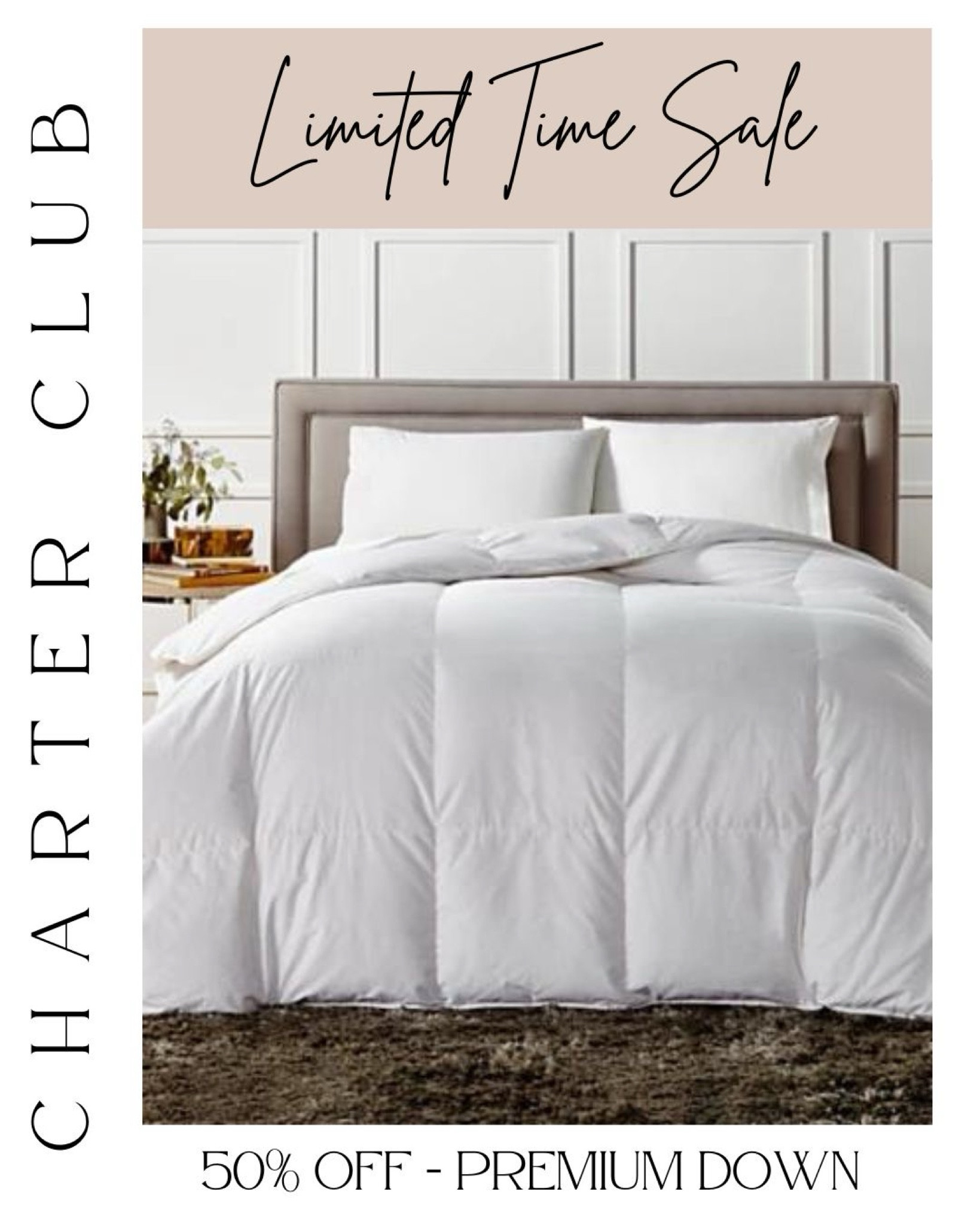 My down comforter on MAJOR SUMMER SALE!!

$192 for this super luxe King size Charter Club premium down dream…regularly $480!!!! 

#LTKHome #LTKSaleAlert