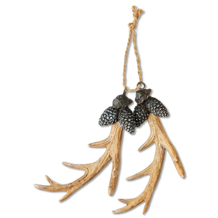 Brown Resin Deer Antlers Christmas Ornament, Cabin Chic Theme, 5", by Holiday Time | Walmart (US)