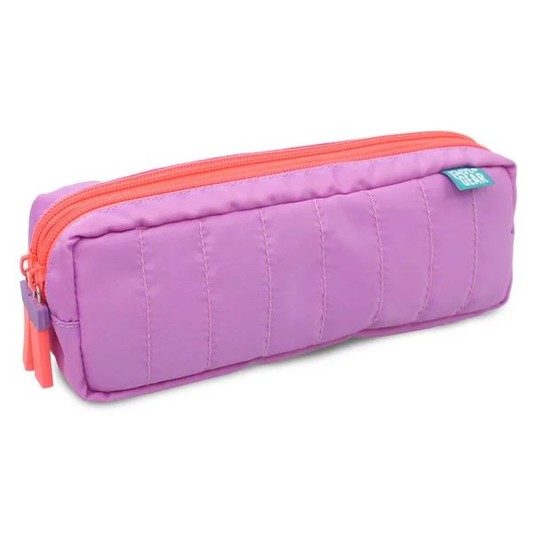 Pen+Gear 2 Zip Padded Rectangular Pencil Pouch, Smooth Purple Polyester, Stitched Detailing | Walmart (US)