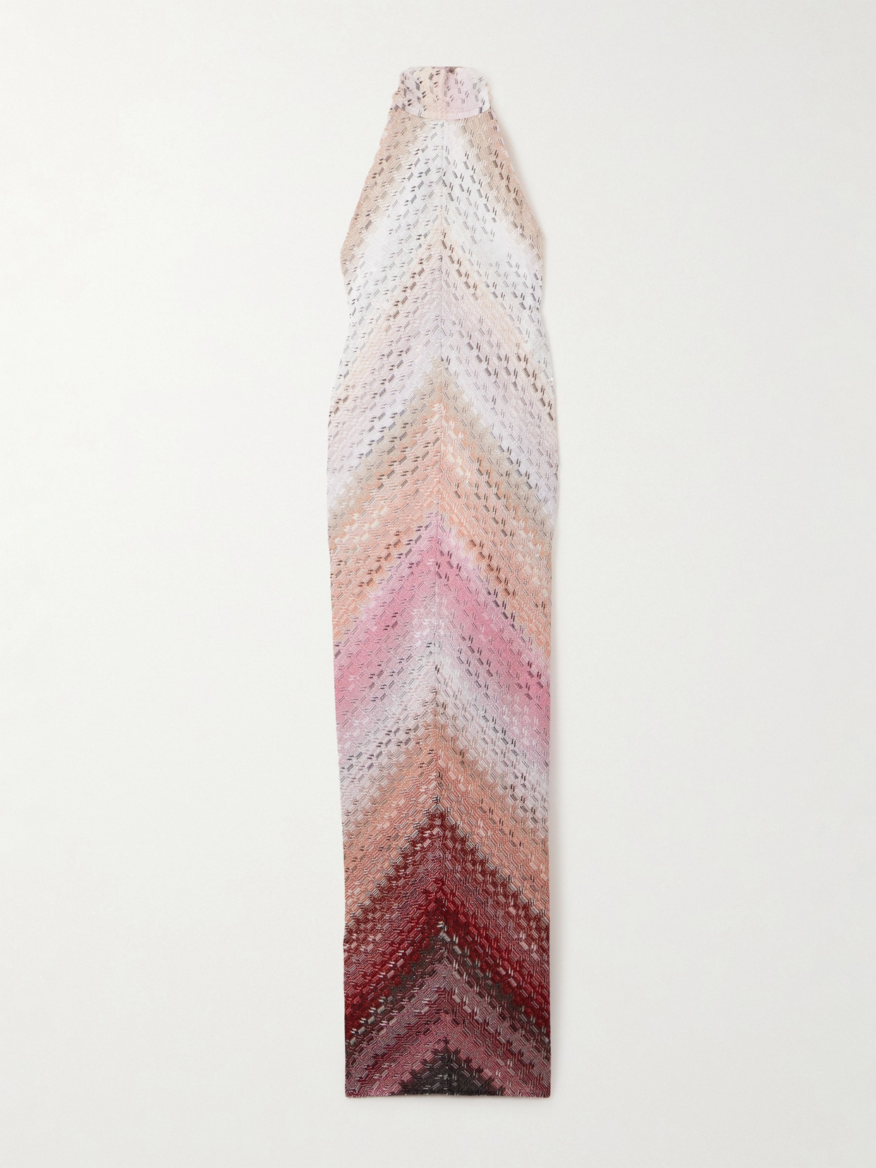 Missoni - Metallic Crochet-knit Halterneck Maxi Dress - Pink | NET-A-PORTER (US)