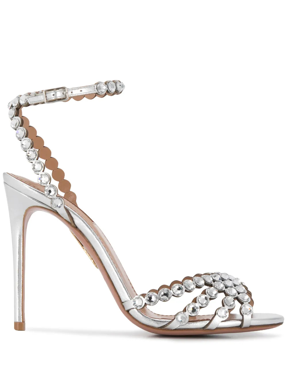 Aquazzura Tequila 105mm Crystal Embellished Sandals - Farfetch | Farfetch Global