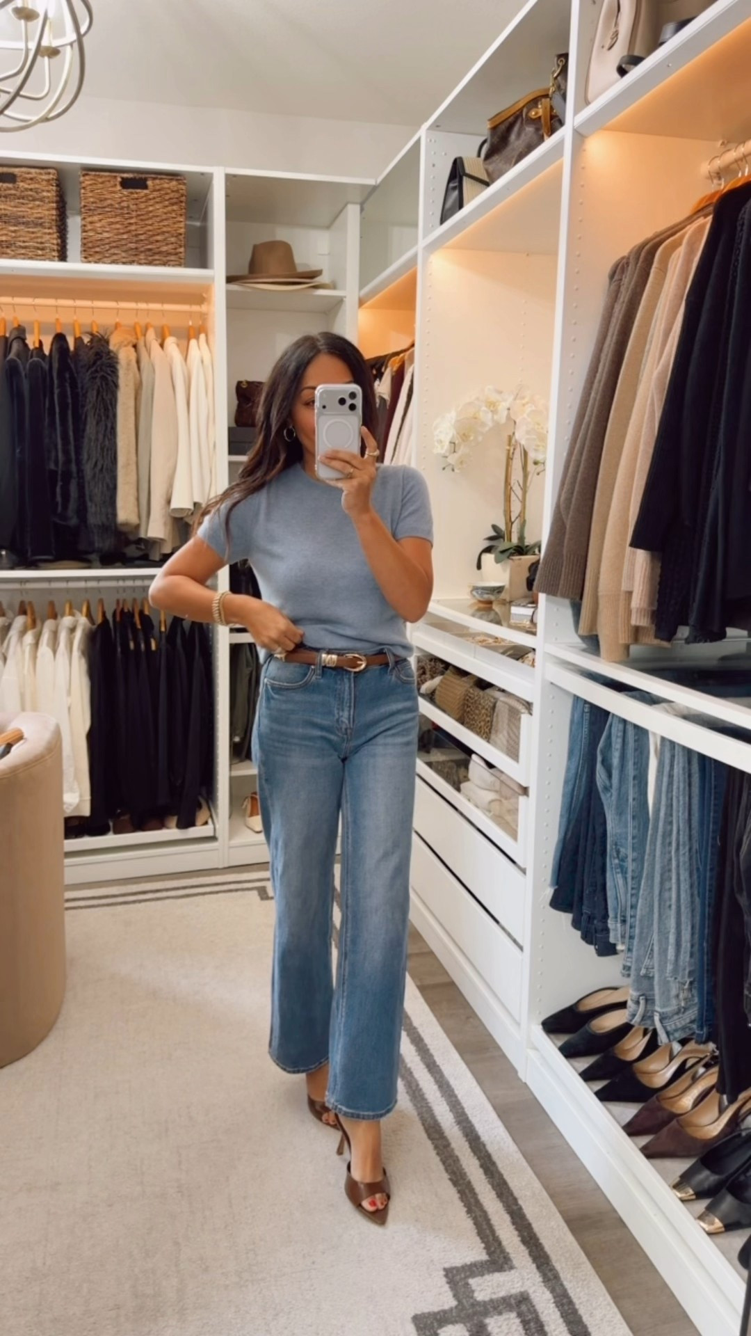 Cashmere tee! A wardrobe staple- under $50, tons of colors fits TTS wearing a small 
Over 10,000 reviews 🔥

#LTKootd #LTKOver40 #LTKSeasonal