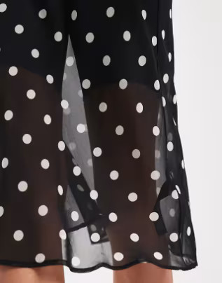 ASOS DESIGN sheer midi skirt in polka dot | ASOS (Global)
