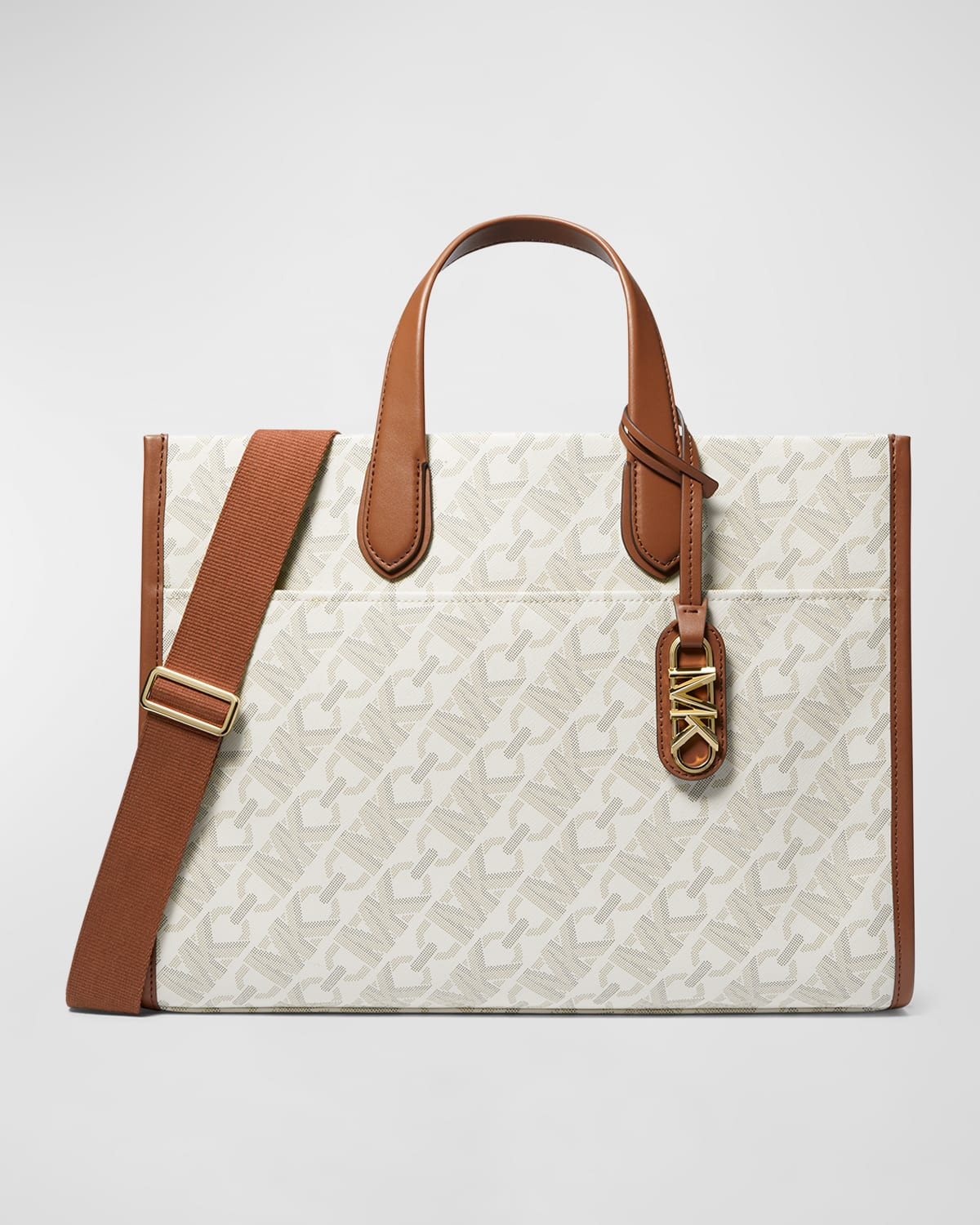Large Chain-Link Monogram Grab Tote Bag | Neiman Marcus