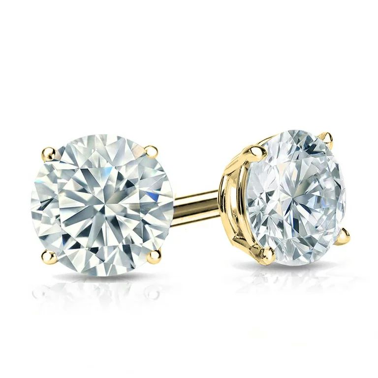 Cate & Chloe Mia 18k Yellow Gold Plated Stud Earrings | 2CT Round Cut Simulated Diamond Sterling ... | Walmart (US)