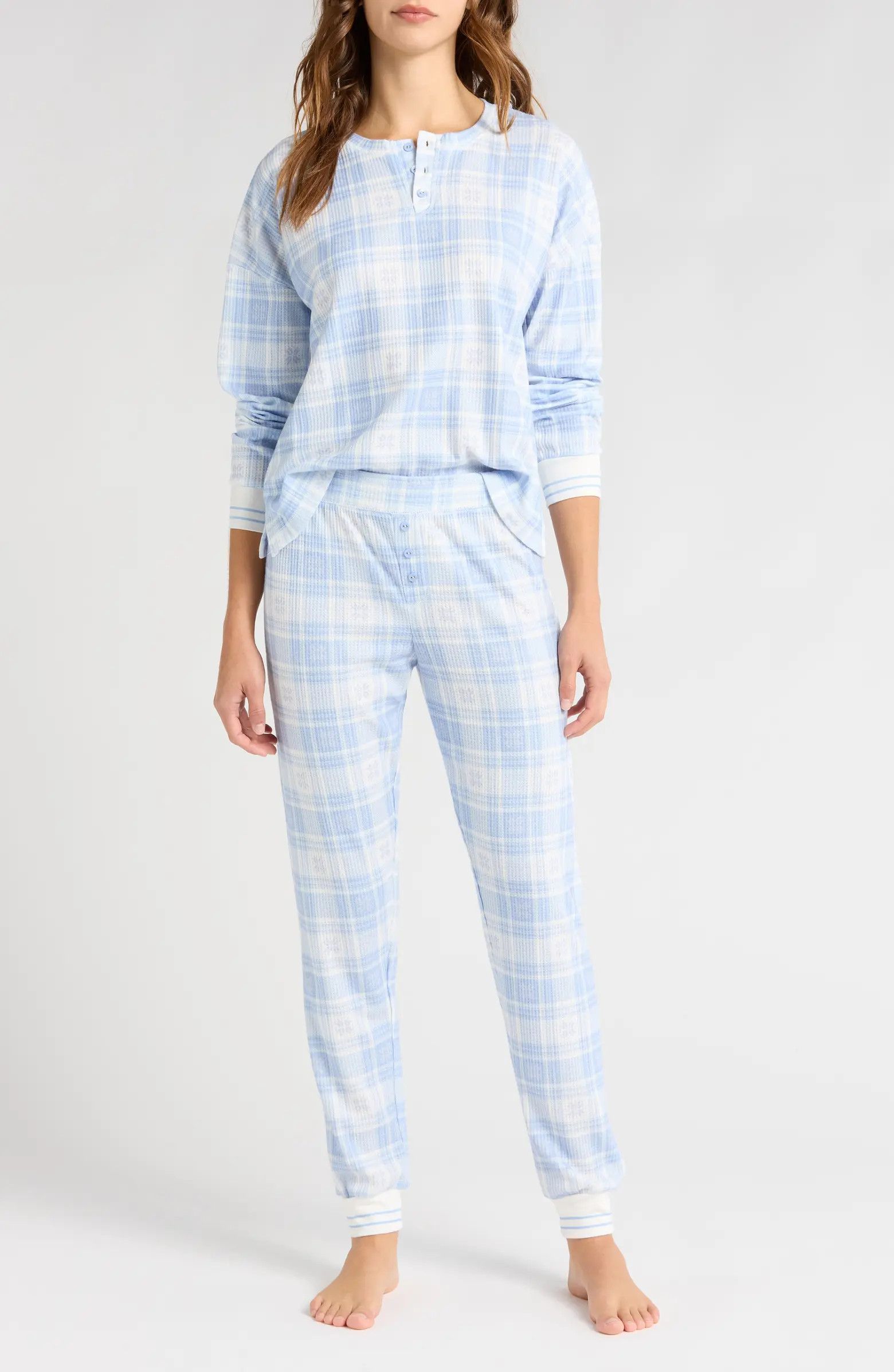 Waffle Knit Henley Pajamas | Nordstrom