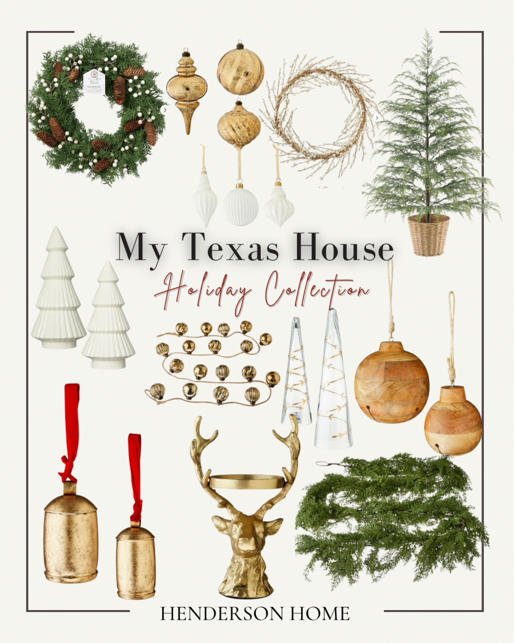 My Texas House holiday collection does not disappoint😍 gorgeous year after year!


Gold bells. Cedar garland. My Texas house Christmas. Wooden bells. Christmas table decor. Potted Christmas tree. Cedar Christmas tree. Viral tree. Christmas wreath. Reindeer candle holder 

#LTKFindsUnder50 #LTKHome #LTKSeasonal