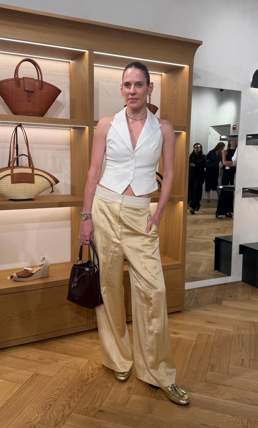Tonal satin pants and a tailored vest are always a winner

#LTKootd #LTKTall #LTKOver40