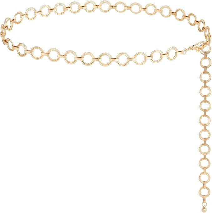 FIORETTO Chain Belt for Women Metal Waist Chain Fashion Multilayer Chain Belts for Dress | Amazon (US)