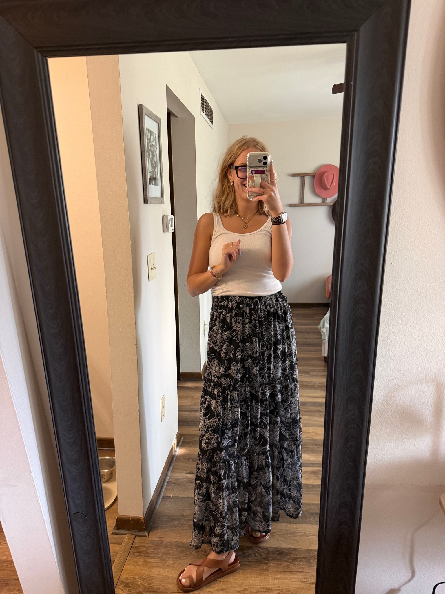Yesterday’s outfit of the day – 05.20.26 🖤🩶🤍🤎

Small in white Old Navy tank top
Small in white Old Navy cami
Small in black/white floral skirt (from Lily’s but linking some similar options)
8.5 in brown @Target sandals
Large in Old Navy denim shirt (sized up 2 sizes for a more oversized fit) AND IT’s 50% OFF RIGHT NOW 🤑

trending outfits, skirt outfits, floral skirts, Amazon fashion, Amazon style, Amazon finds, Amazon skirts, Target skirts, outfit of the day, watch now, Old Navy tops, Old Navy finds, Old Navy shirts, Old Navy denim, denim shirts, Target tops, Target style, Target finds, Target fashion, Target tank tops, white tank tops, ribbed tank tops, Target shoes, brown sandals, summer outfits

#LTKSeasonal #LTKSaleAlert #LTKootd