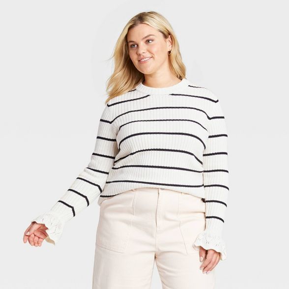 Women's Striped Crewneck Pullover Sweater - Who What Wear™ | Target