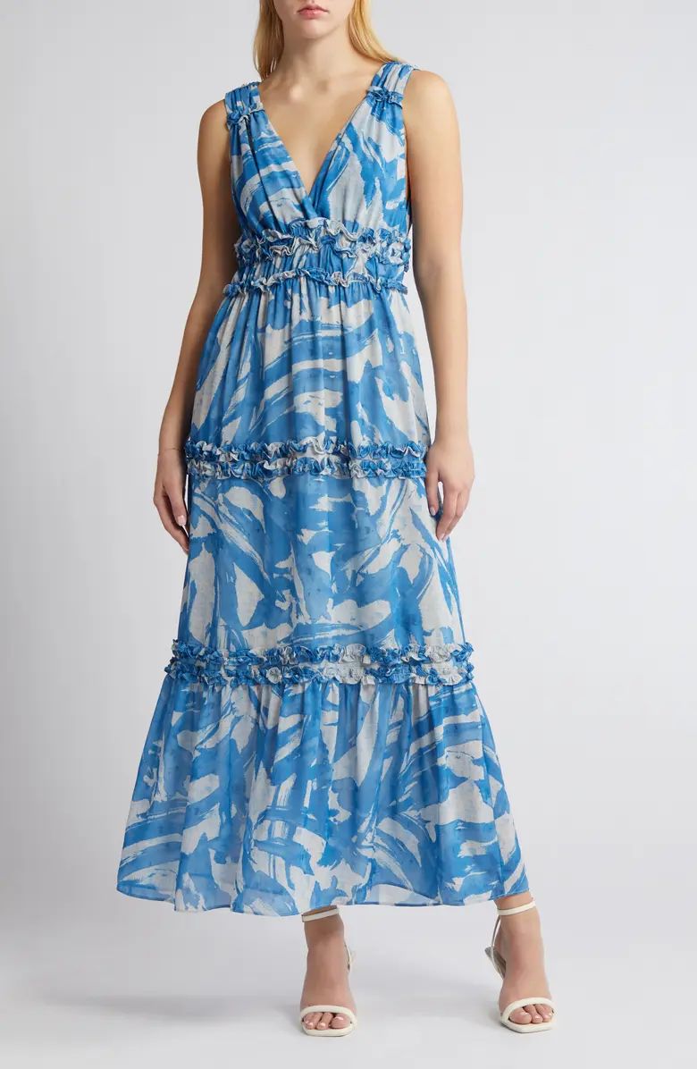 Double V Ruffle Tiered Maxi Dress | Nordstrom