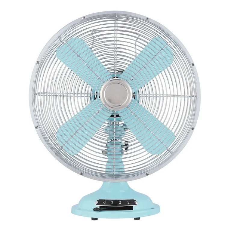 Better Homes & Gardens 12'' Retro 3-Speed Metal Table Fan, Mint | Walmart (US)