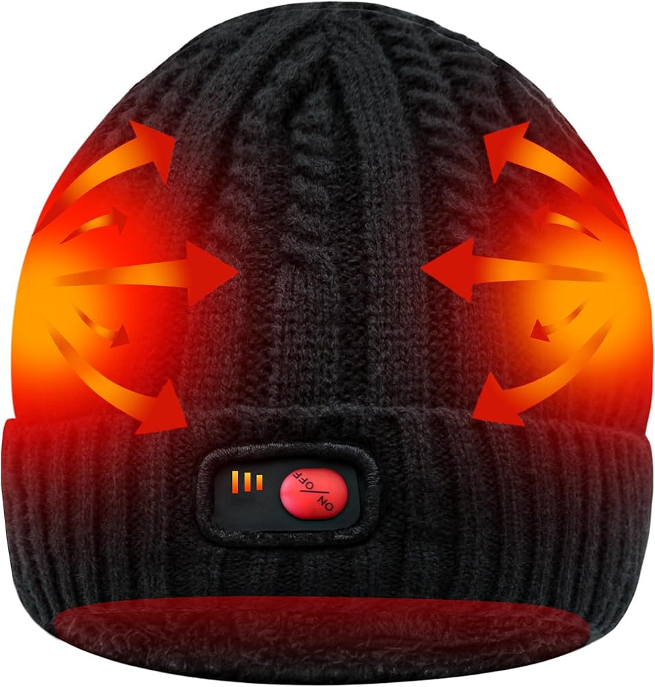 Svpro Battery Heated Beanie Hat - Rechargeable Warm Winter Cap | Amazon (US)
