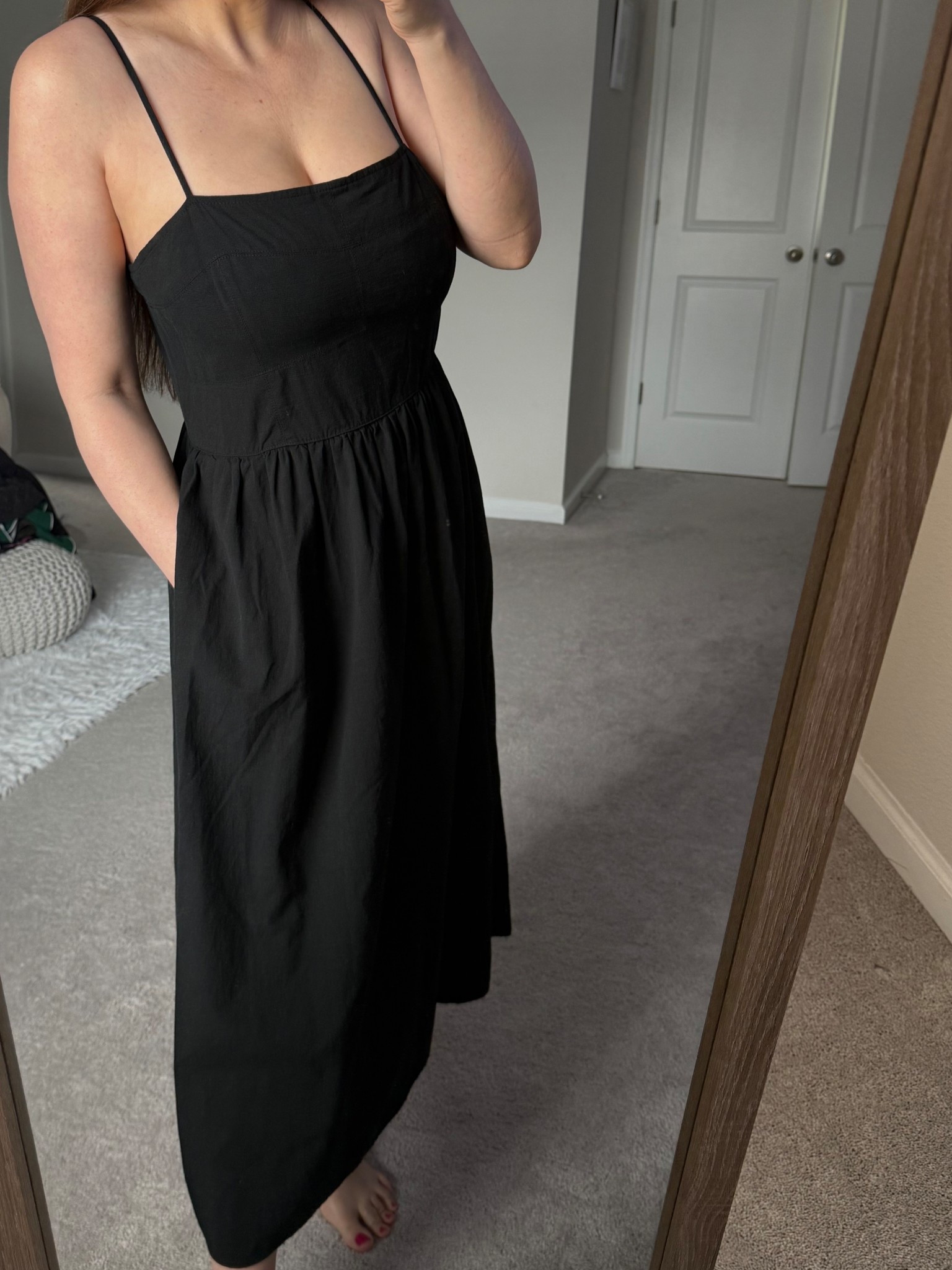 Such a chic summer staple dress! Midi with pockets, I’m in medium 

#LTKSummerEdit #LTKStyleTip #LTKMidsize