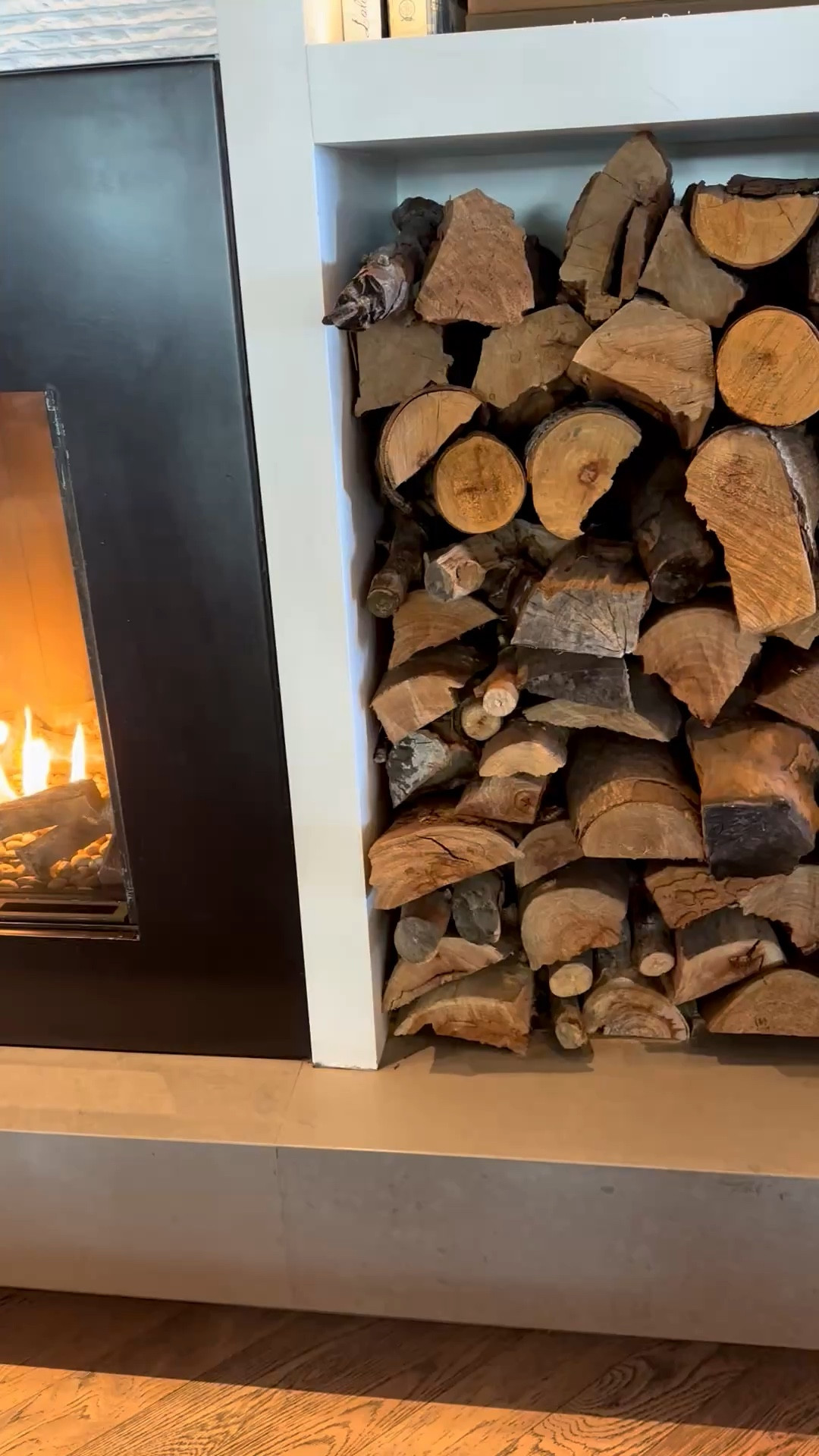 Wind down by the fireplace. A quiet corner, a soft glow, and a moment to slow the pace. Sometimes the simplest ritual—settling in fireside—creates the most inviting atmosphere. Loving the mood created by layered seating, warm lighting, and a beautifully styled hearth.

#Fireplace #LivingRoom #FireplaceMantel #AccentChair #CoffeeTable #TableLamp #InteriorStyling #CozyEvening #Lounging #HotelStyle

#LTKSaleAlert #LTKFestival #LTKHome