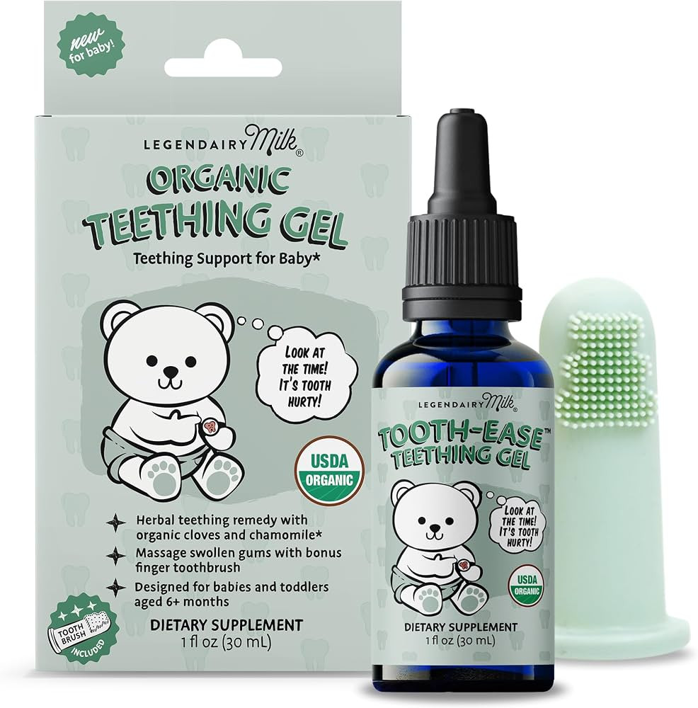 Legendairy Milk Organic Teething Gel - Baby Teething Relief Drops, Clove and Chamomile - Ideal fo... | Amazon (US)