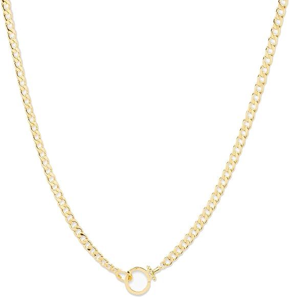 gorjana Women's Wide Curb Chain Link Wilder Necklace, 18K Gold Plated, Parker Clasp | Amazon (US)