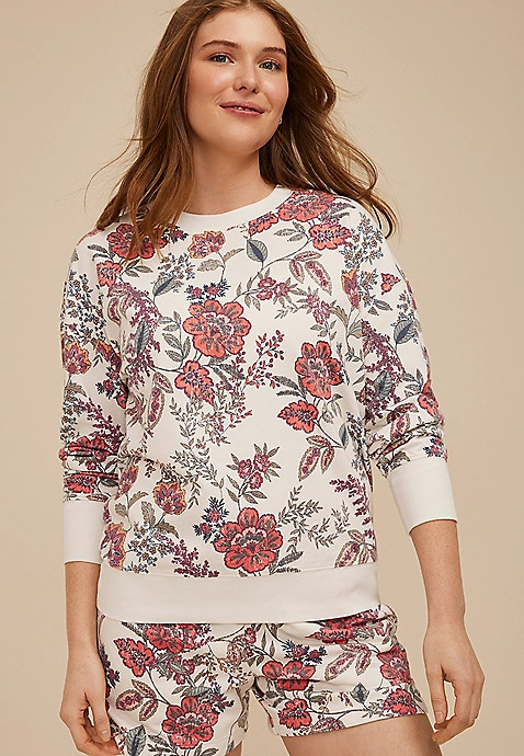 Floral Crew Neck Sweatshirt | Maurices