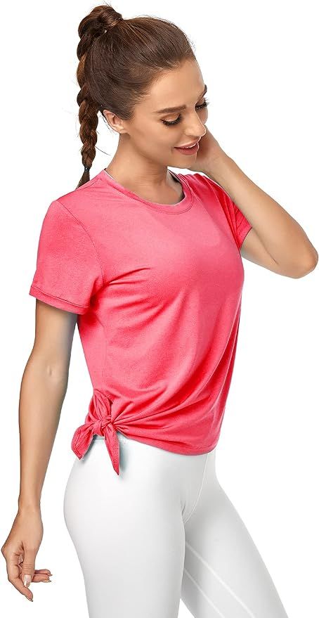 COOTRY Workout Tops for Women Long Sleeve with Thumbholes Side Slip Yoga Loose Fit T-Shirts | Amazon (US)