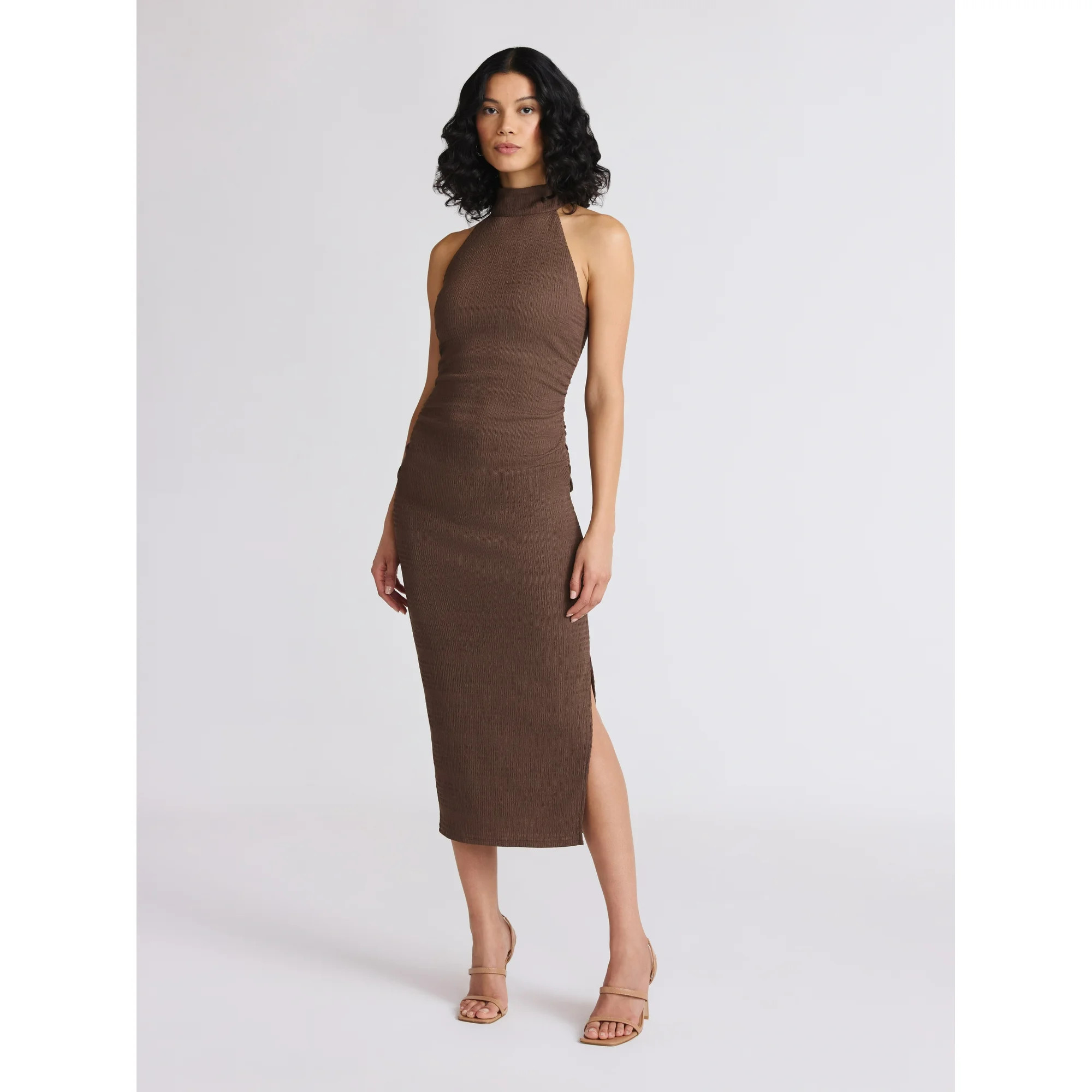 Sofia by Sofia Vergara Women's Halter Midi Dress, Mid Calf Length, Sizes XS-XXXL | Walmart (US)