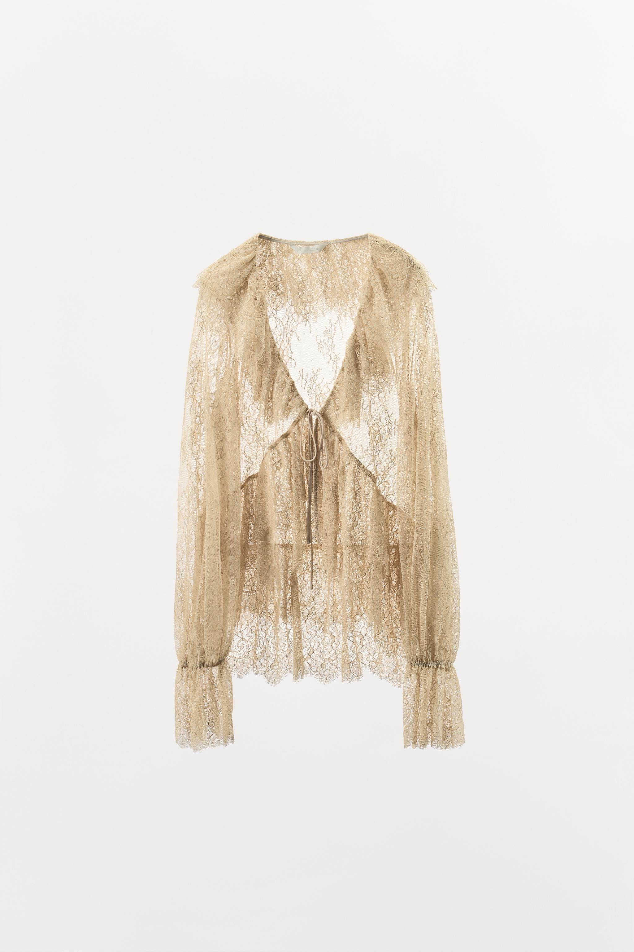 ZW COLLECTION LIMITED EDITION LACE RUFFLE SHIRT | Zara US