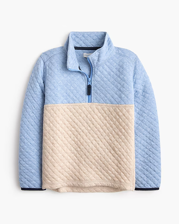 Boys' colorblock quilted half-zip | J.Crew Factory