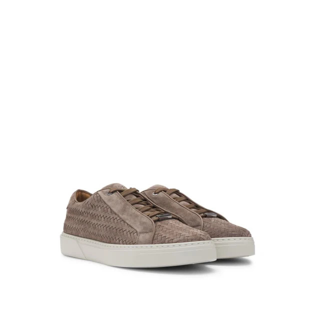 SELECTED BY SHOHEI OHTANI Gary woven-suede trainers with hidden laces | Shop Simon